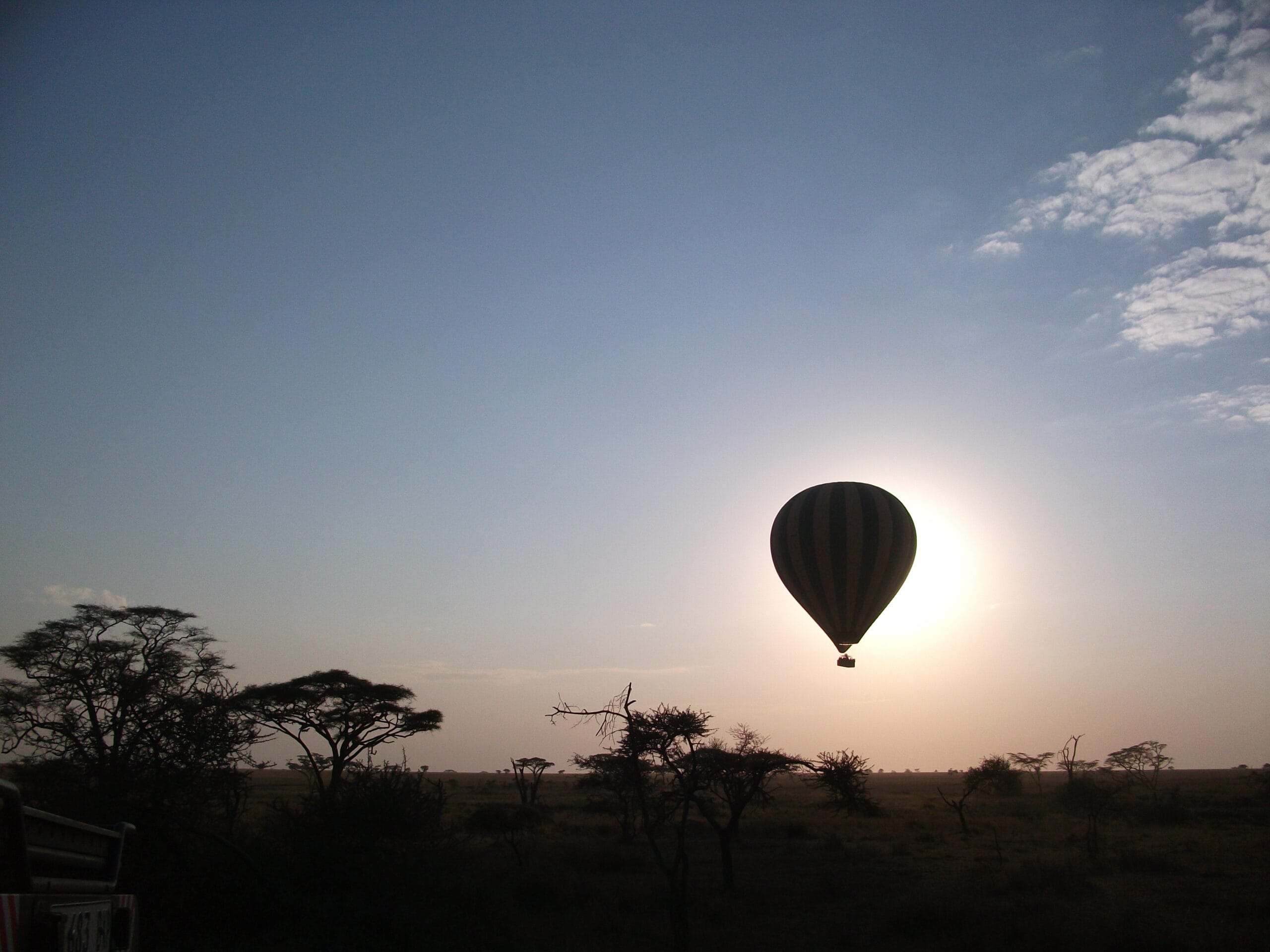 zonsopkomst tijdens ballonvaart